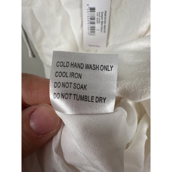 Petal & Pup New Sawyer Mini Dress White Size Large Tie Strap Linen Blend Lined - Picture 10 of 10